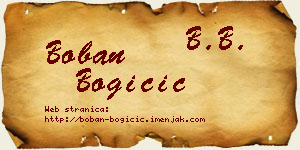 Boban Bogičić vizit kartica